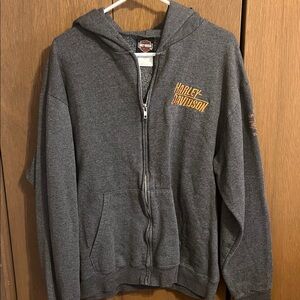 Harley-Davidson Charcoal Hoodie with Gold Logo